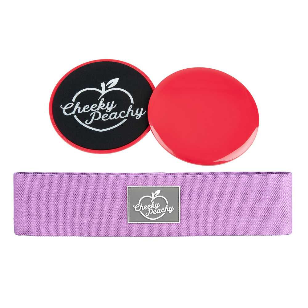 Fabric Resistance Booty Band & Sliders Bundle (Gym & Home Workouts)
