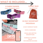 Ultimate Value Fabric Resistance Booty Band Bundle (Gym & Home Workouts) + FREE Workout eBook - Get The Whole Fabric Band Range